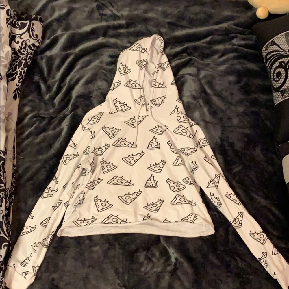 Hoodie Crop Top w/pizzas